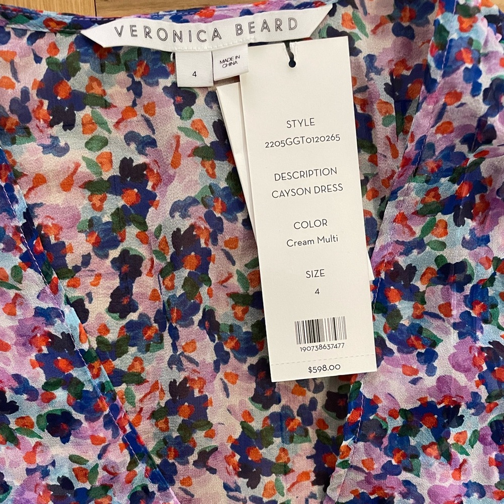 VERONICA BEARD - CAYSON DRESS - CREAM MULTI - SIZE 4 - NWOT - Picture 5 of 7